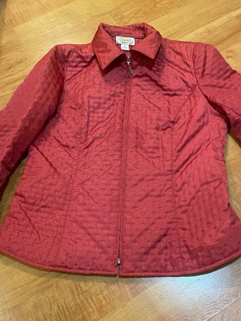 Women's Talbot’s Quilted Red Jacket with Zip Front